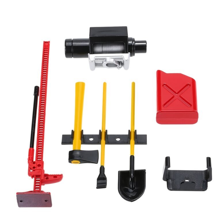 HOBB 1/10 RC Remote Control Climbing Crawler Simulation Accessories – Scale Detail Kit for RC Crawlers, Trucks & Off-Road Models | Roof Rack Tools & Trail Decor
